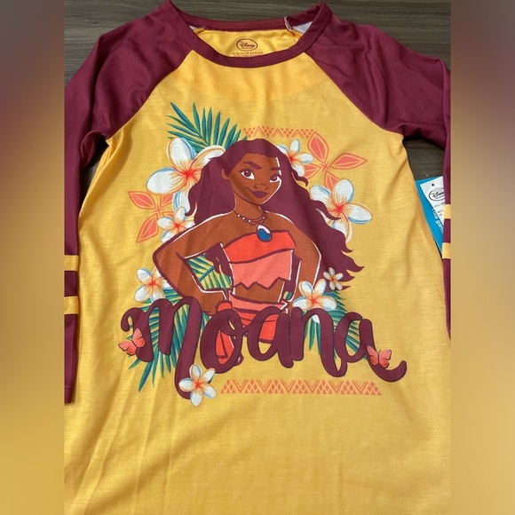 Disney Collection Girls Moana Maroon and Yellow Nightgown size 5/6-NWT - Picture 5 of 7